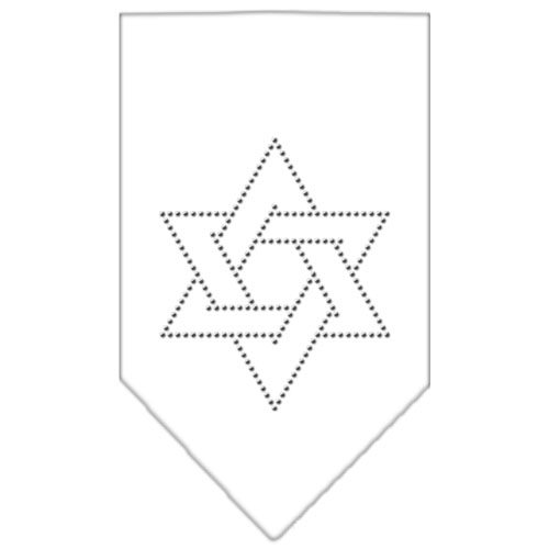 Star Of David Rhinestone Bandana White Small